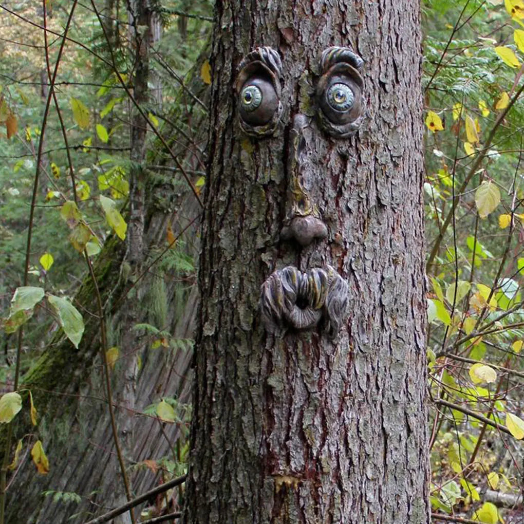 Bark Ghost Face Facial Features Old Man Tree