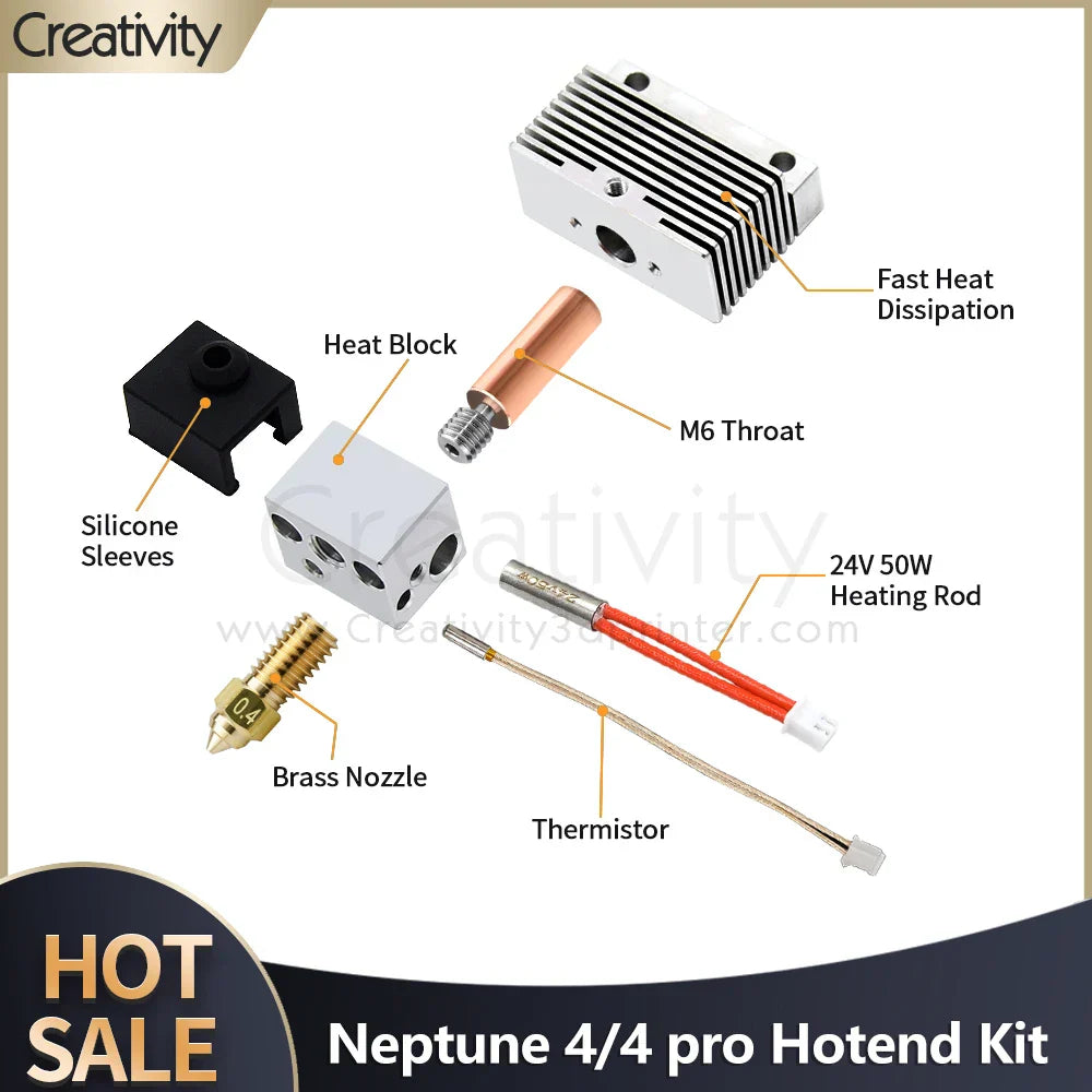 Neptune 4 Hotend Kit Upgraded Kit Bimetal Nozzle