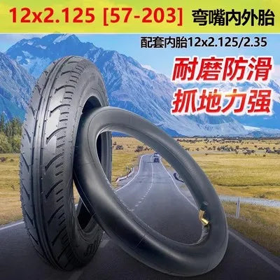 12X2.50 12*2.50 Tyre tire and inner tube for E-bike E scooter electric bicycle BiKE Motorcycle