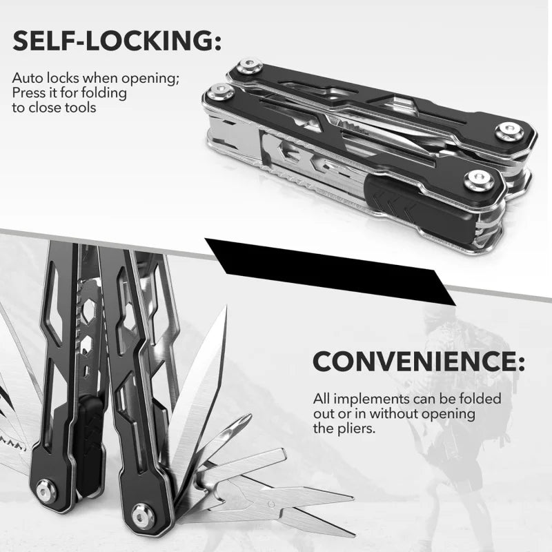 Multitool with Safety Locking16-in-1 Multi Tool Stainless Steel