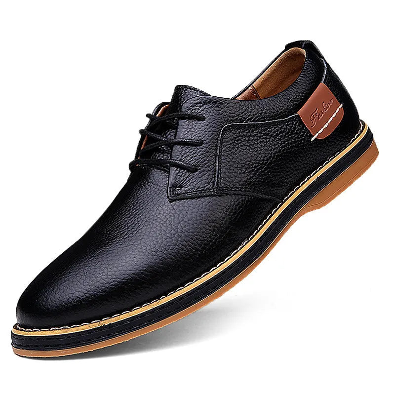 Genuine Leather Men Dress Shoes Oxfords Brogue Lace