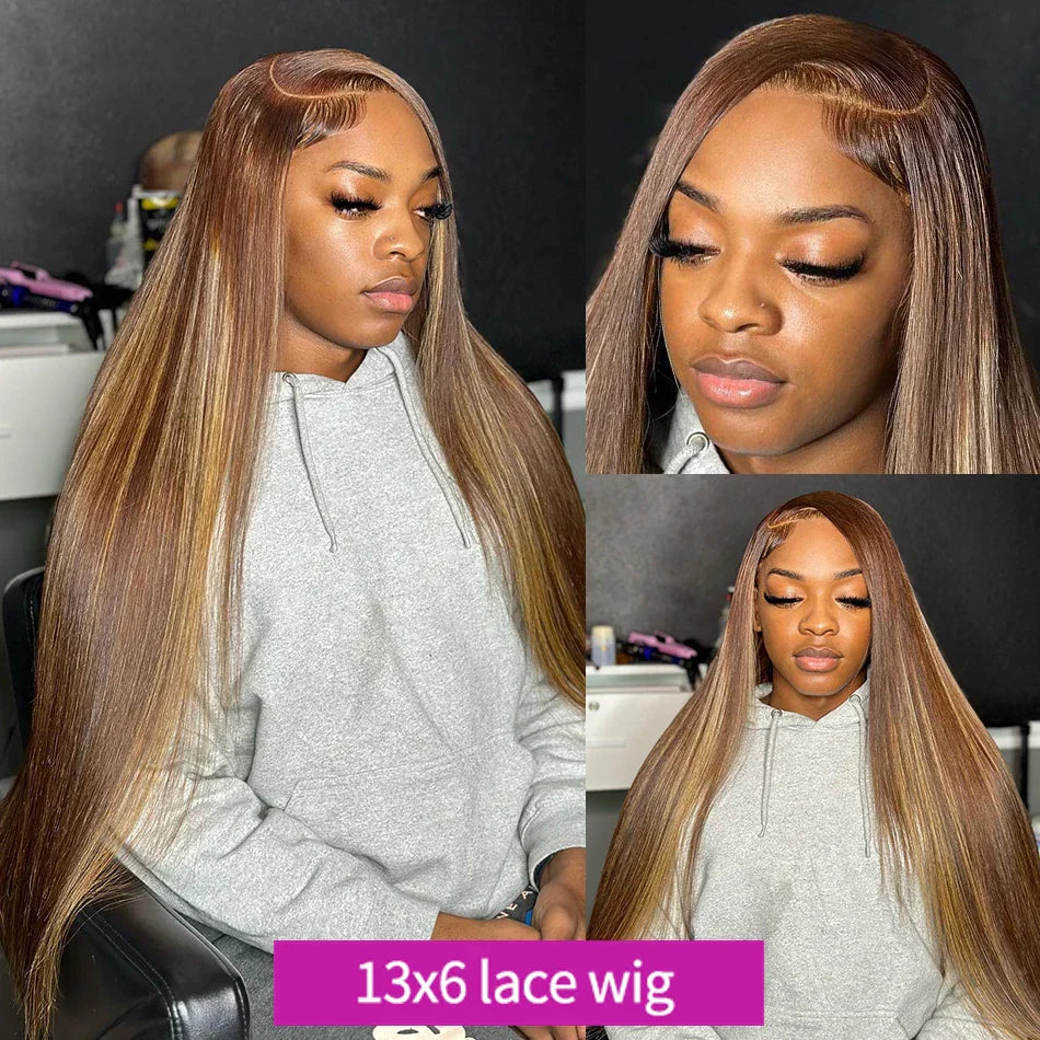 Hairinside 250% Straight Highlight Wigs Human Hair 13x6