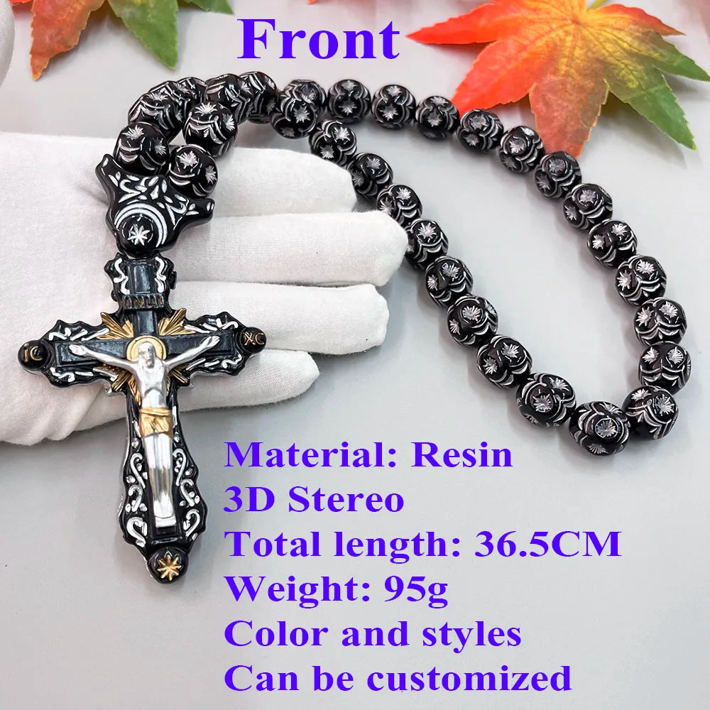 GS111 Cross Holy Image Resin Paintings Fine Beads