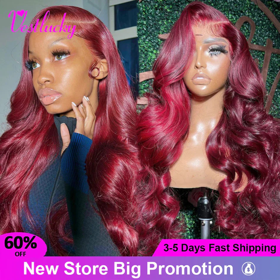 99J Burgundy 13x6 Lace Front Human Hair Wig