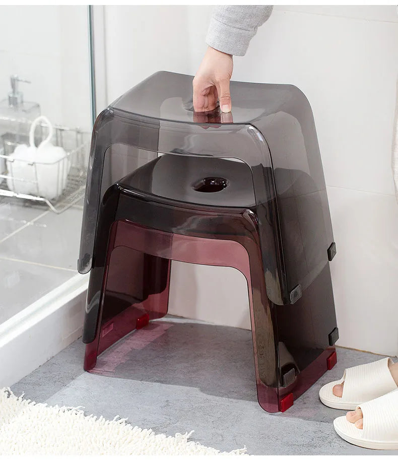 Oxblood Red Bathroom Furniture Plastic Stool Designer Antiskid