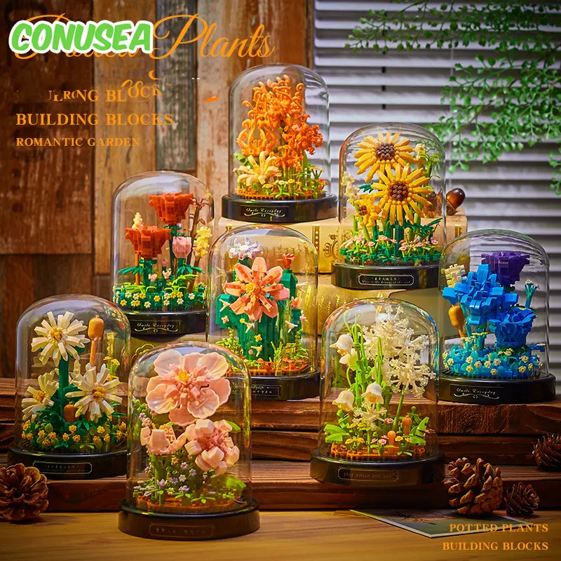 Diy Micro Flower Building Blocks Mini Bricks Particles