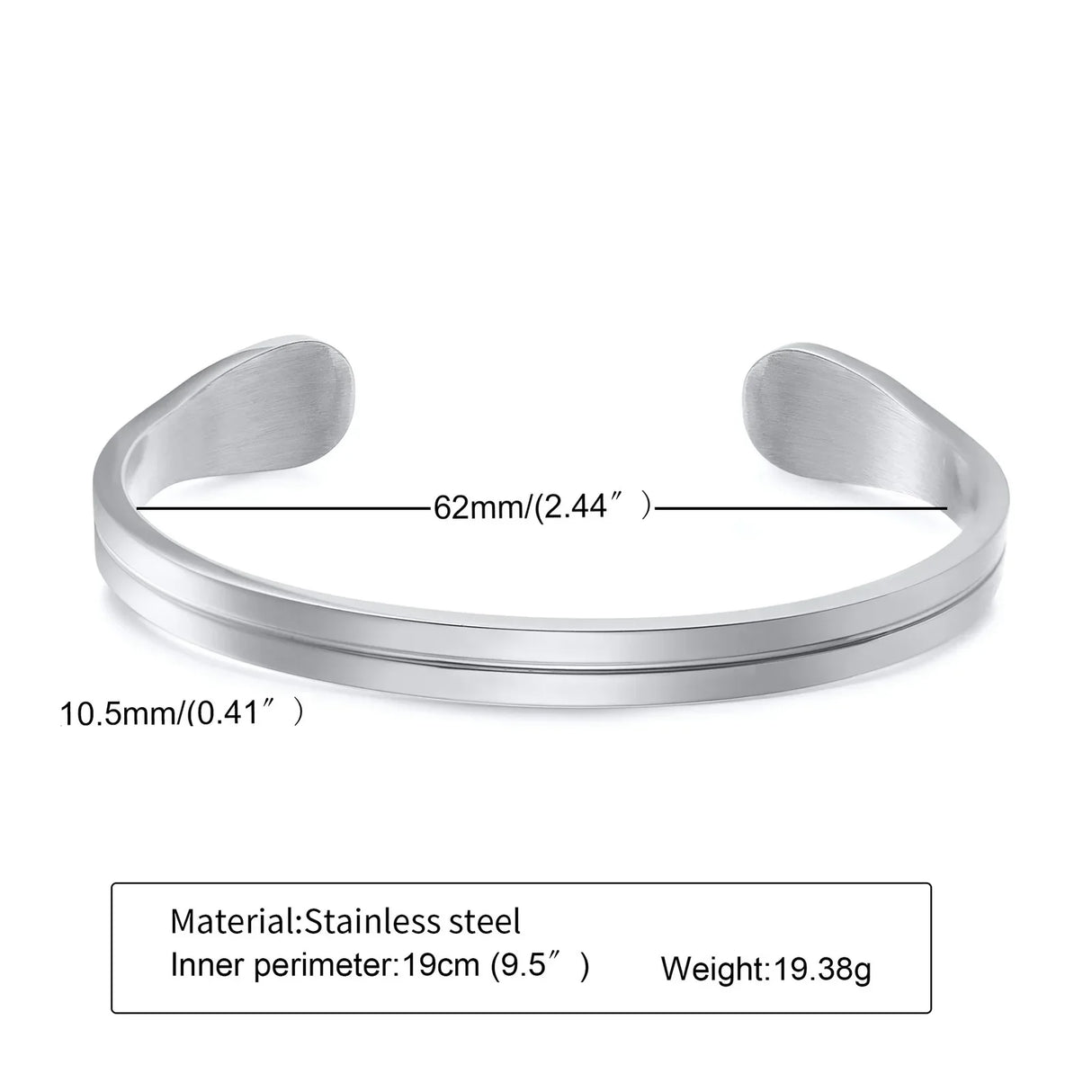 Men's Thin Bracelet,Stainless Steel Cuff Bangle Bracelet, Thin