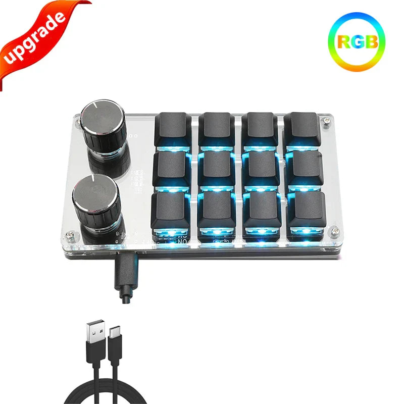 Macro Programming Keyboard Bluetooth USB Backlit 2.4G Wireless