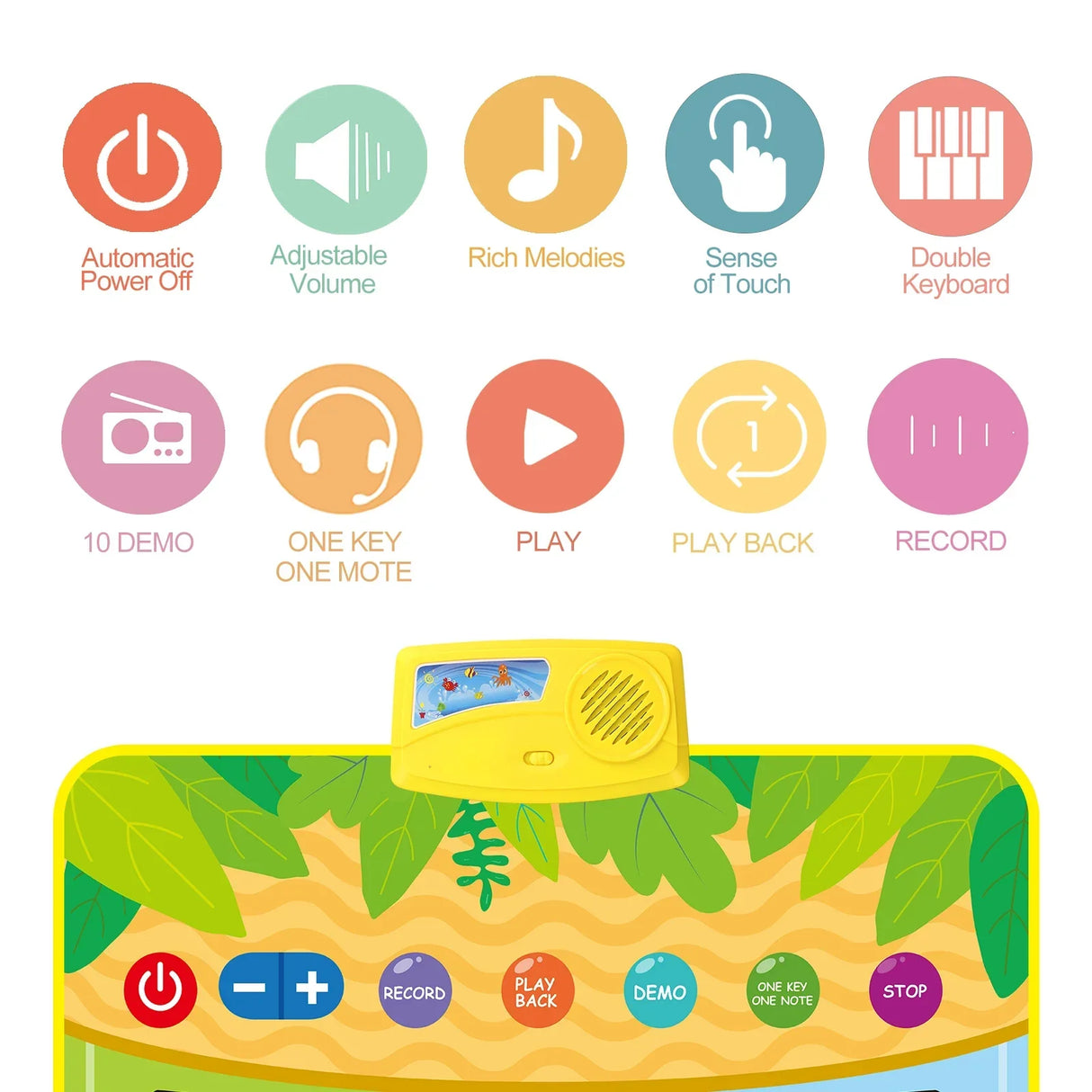 Kids Musical Piano Mat Duet Keyboard Play Mat