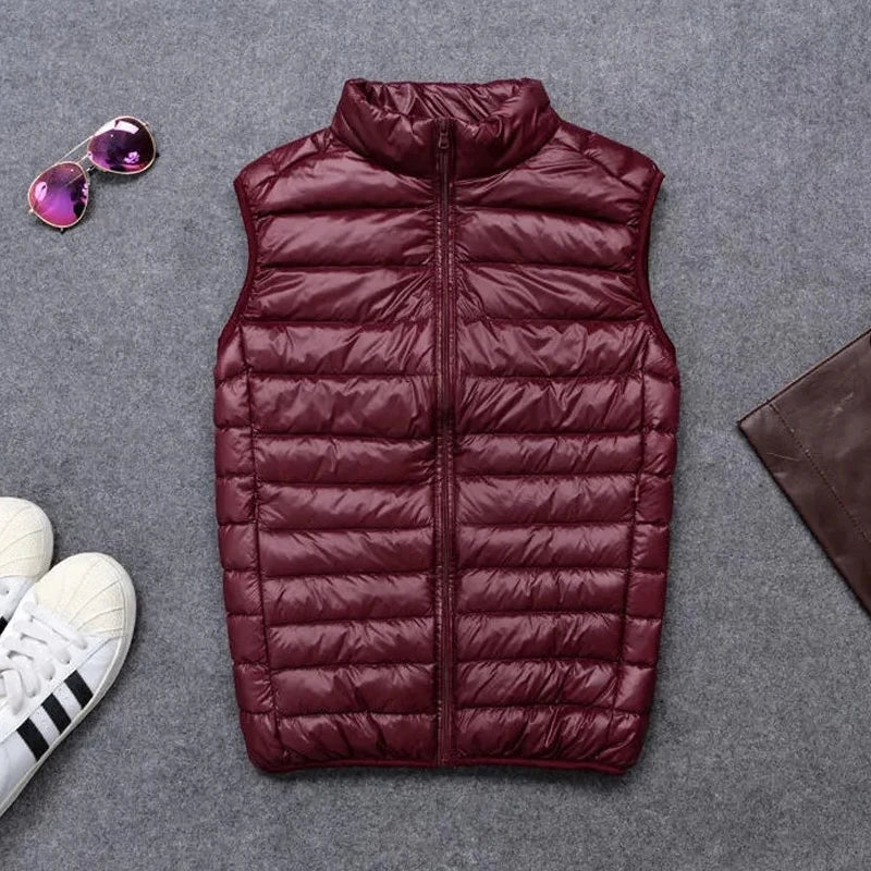 Winter Men Duck Down Vest Coat Ultralight Sleeveless