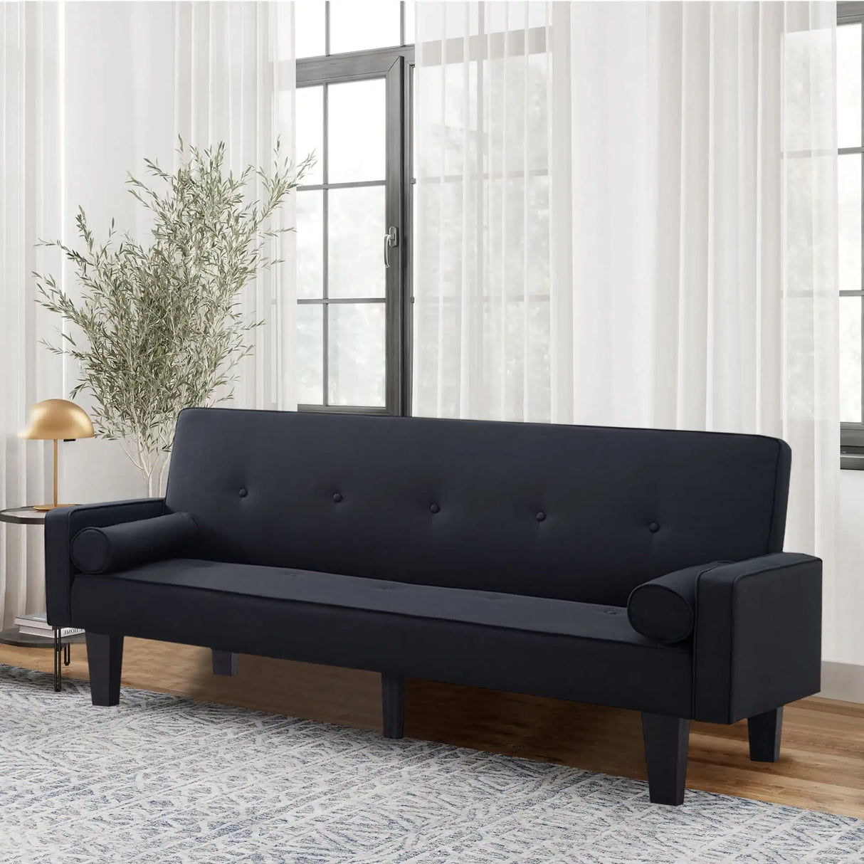 Futon Sofa Beds, 71" Upholstered Convertible Sofa Couch,
