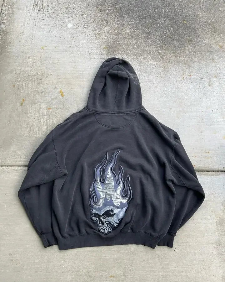 JNCO Hoodie Y2K Retro Hip Hop Skull Graphic