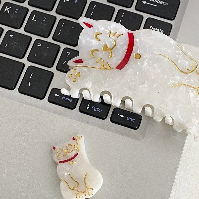 Muweordy New Fortune Cat Hair Clips Acetate Claw