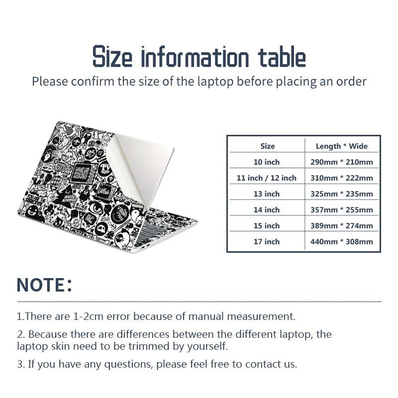 DIY Universal Laptop Stickers Skins Vinyl Creative Skin