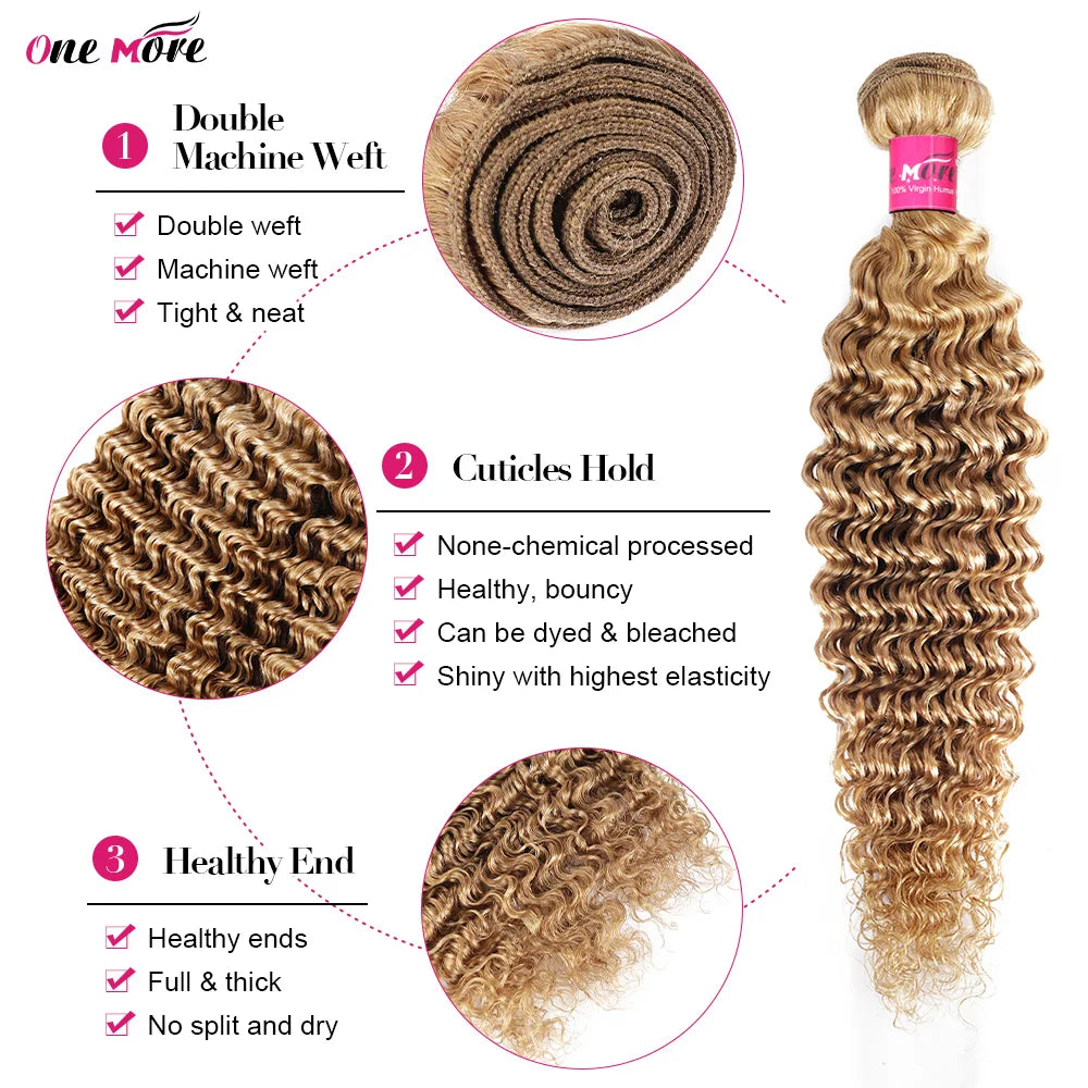 Loose Deep Wave Bundles With Closure Honey Blonde