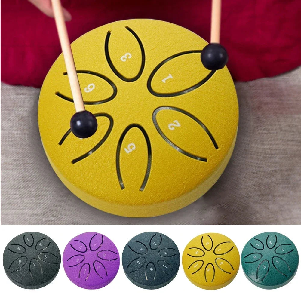 Mini Steel Tongue Drum 3 Inch 6 Notes