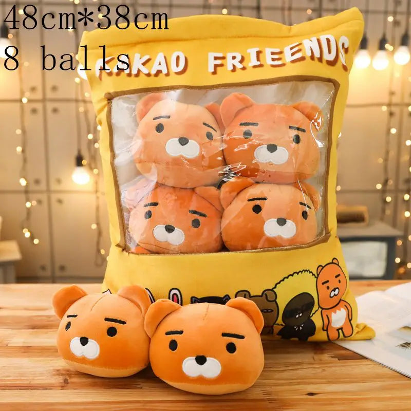 New Kawaii Animal Balls Pudding Candy Bag Pillow