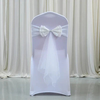 Spandex Lycra Chair Band Back Satin Bow Swag