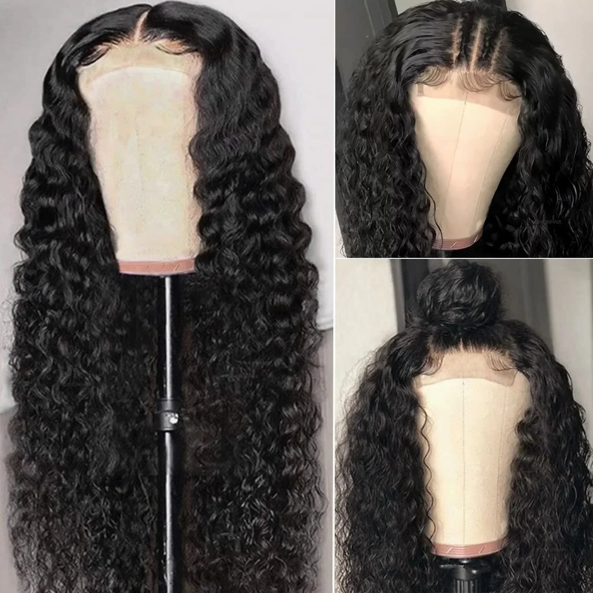 30Inch 4x4 Deep Curly Lace Closure Wig Hd