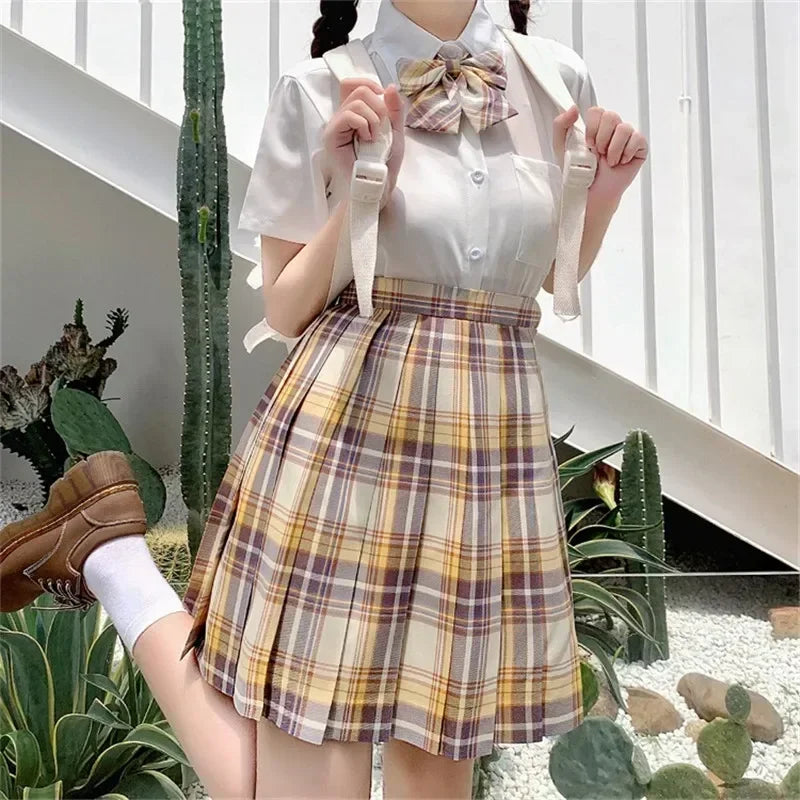 Japanese Uniform Korean School JK Uniform Shirt Plaid