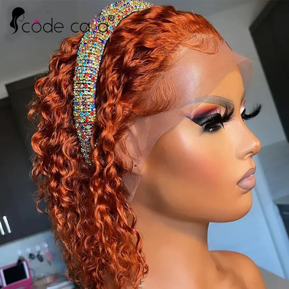 Ginger Lace Front Wig Human Hair HD Transparent