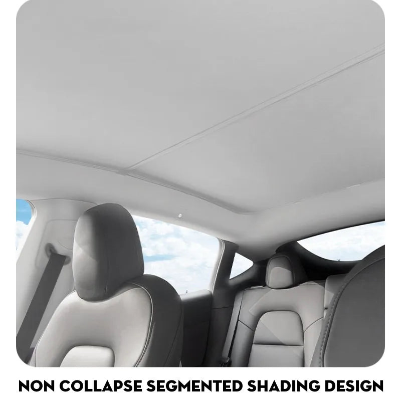Futhope Upgrade Ice Cloth Buckle Sun Shades Glass Roof Sunshade For Tesla Model 3 Y 2021-2024 Front Rear Sunroof Skylight