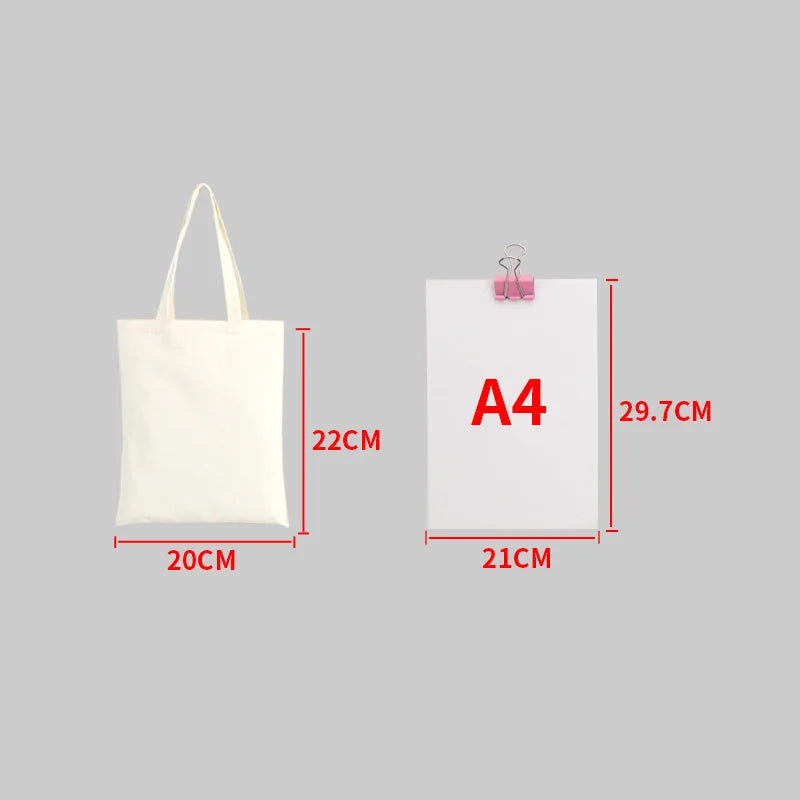 Large Capacity Canvas Shopping Bags DIY Folding EcoFriendly