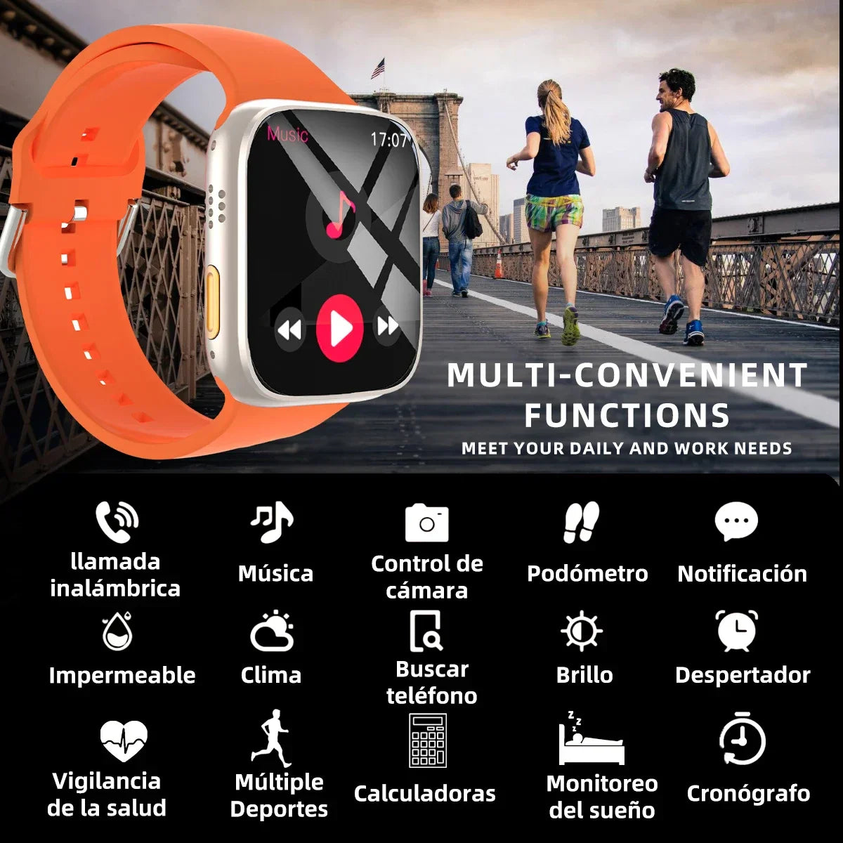 Women Men Sports Smart Watch with Message Answer