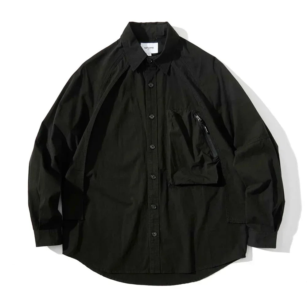 Shirt for Men Japanese Streetwear Fashion Cityboy Loose