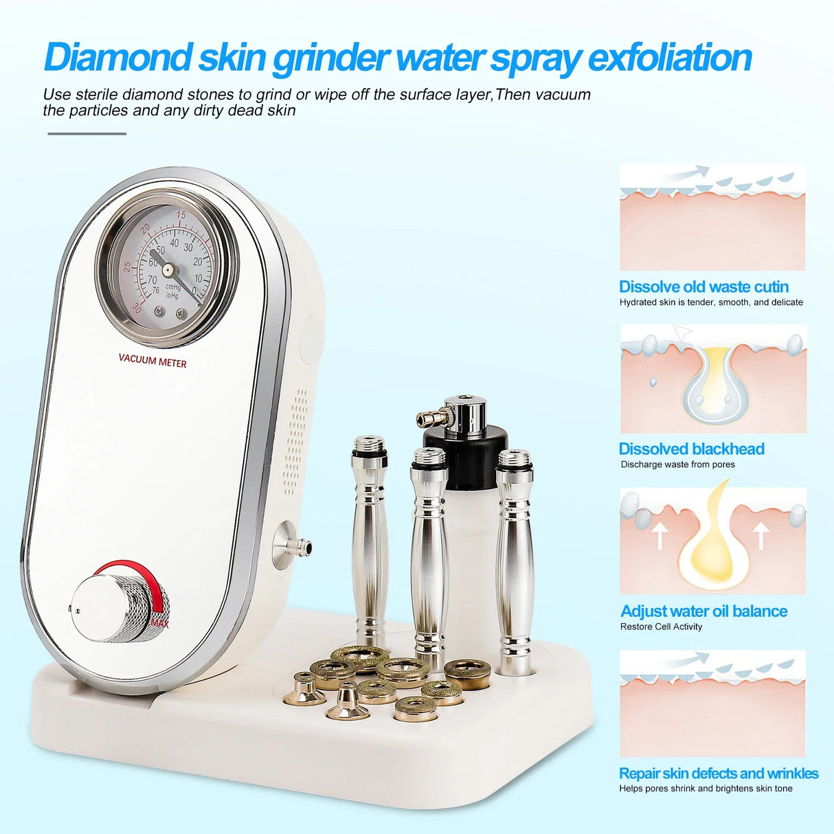 3In1 Diamond Microdermabrasion Machine Remove Wrinkle Blackhead Water