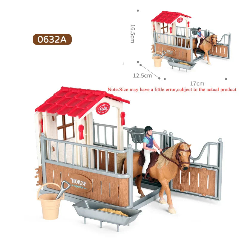 Oenux Farm House Model Action Figures Farmer Motorcycle