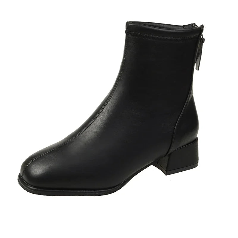 Plus Size 43 Square Toe Ankle Boots Women