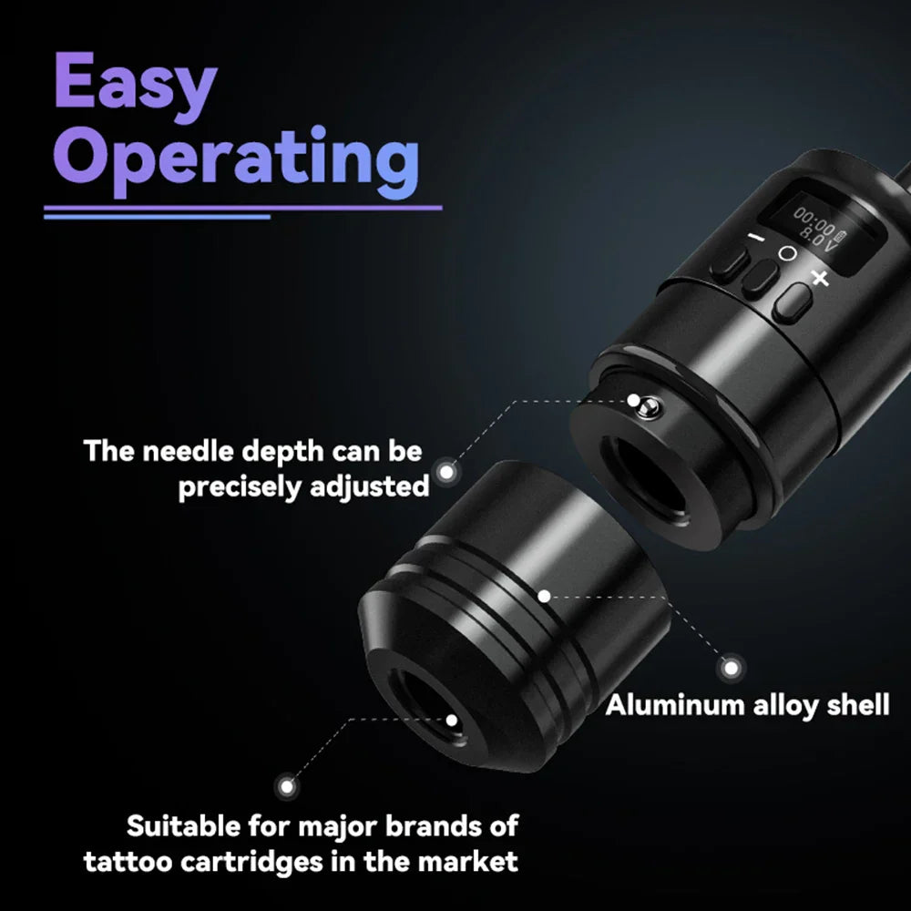 Wireless Tattoo Battery Grip Power 1600mAh RCA Interface