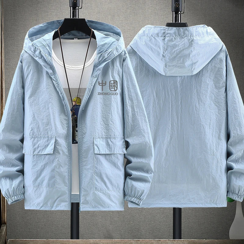 Hooded Light Jacket Men 2023 Summer Sun Protection