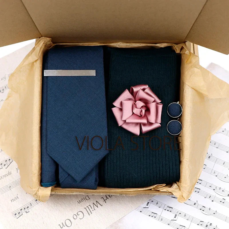 Viola Design 5PCS Gift Box Solid Cotton Sock