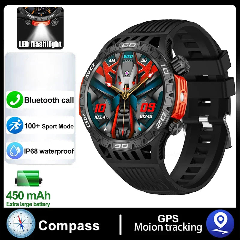 2024 New Smart Watch Men Outdoor Military Sports