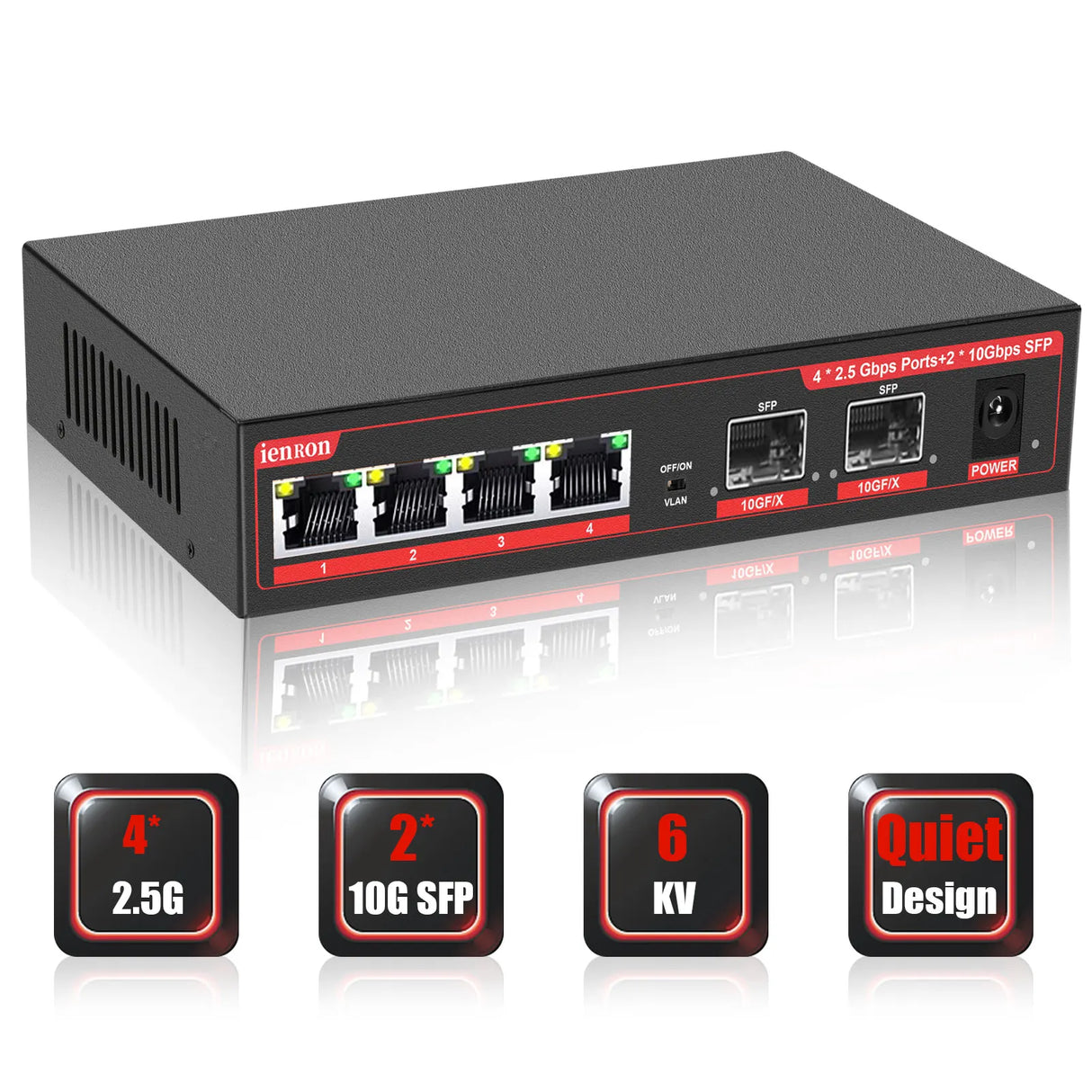 IENRON 2.5 Gigabit Switch 4 Port 2.5G VLAN