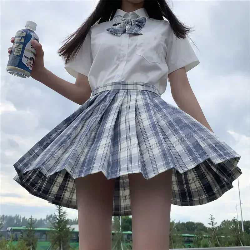 Japanese Uniform Korean School JK Uniform Shirt Plaid