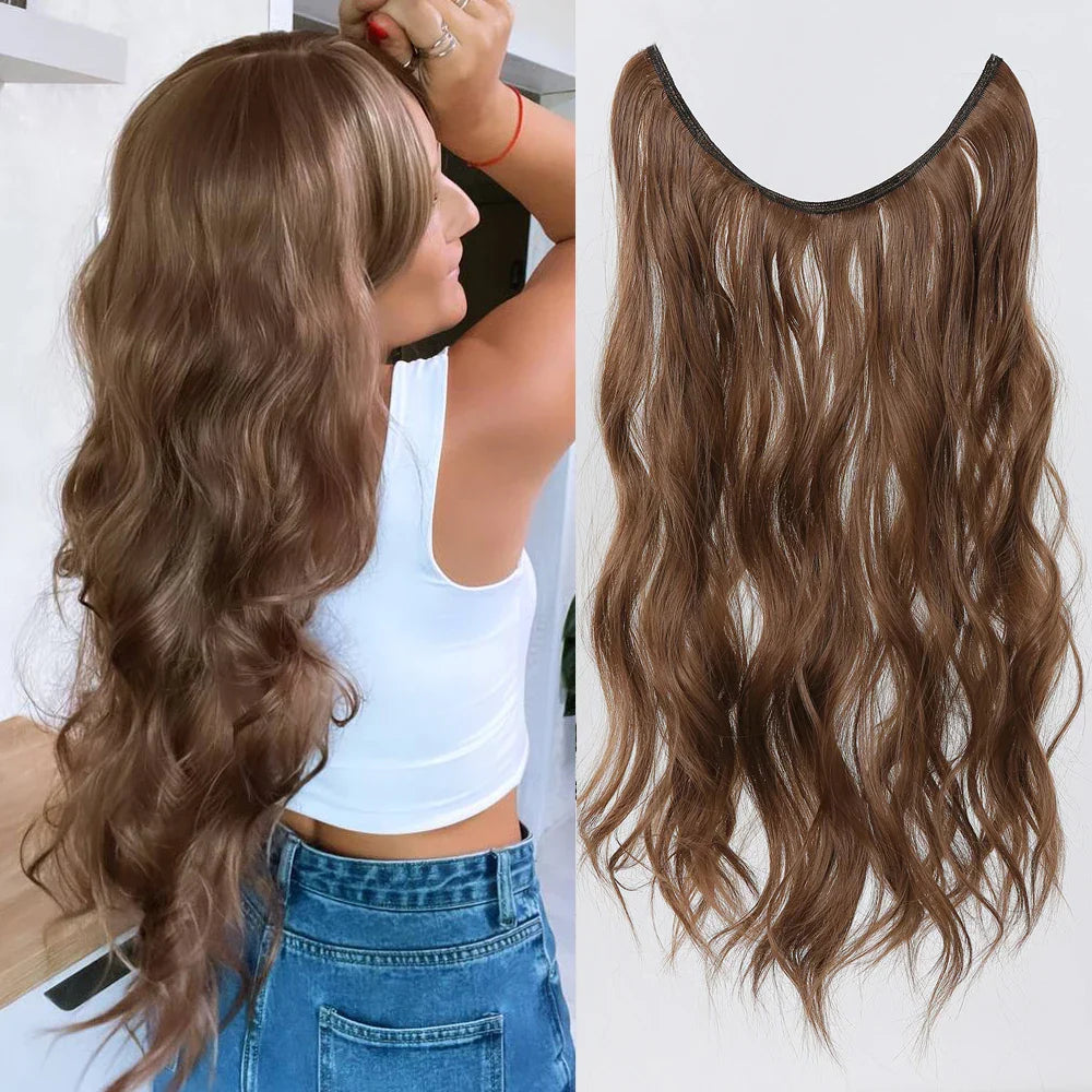 HAIRCUBE Synthetic No Clip Hair Extension Natural Hair
