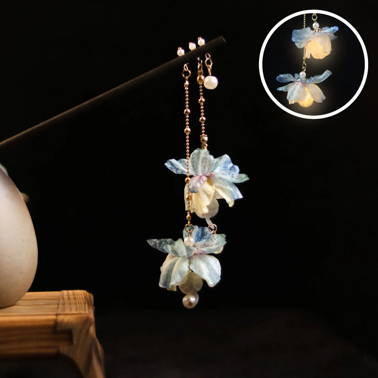 Antique Luminous Hair Sticks Chinese Hanfu Hair Accessories