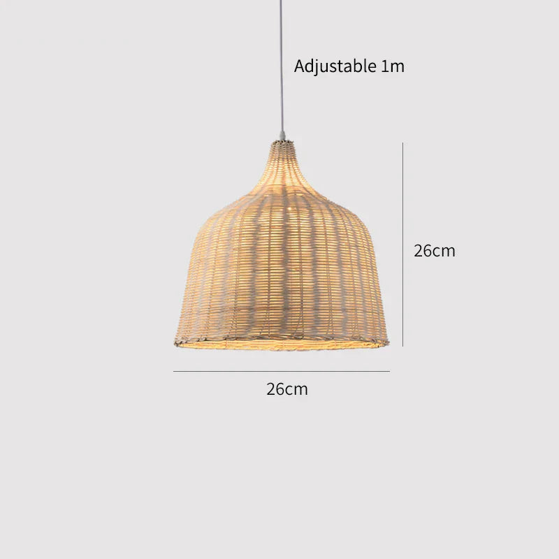 Classical Bamboo Weaving Chandelier Lamp Handmade Pendant Light