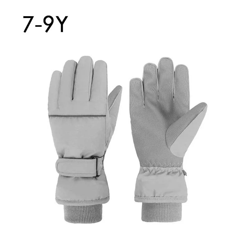 Waterproof Adult Kids Ski Gloves Thick Children Mittens