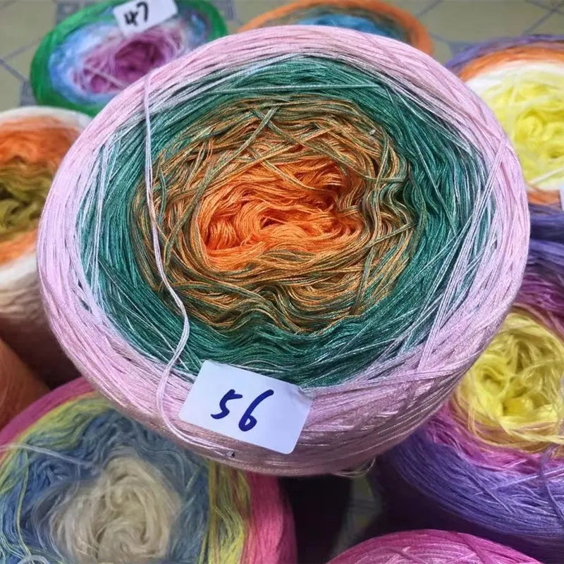 300g Cake Gradient Color Crocheted Shawl Blanket DIY