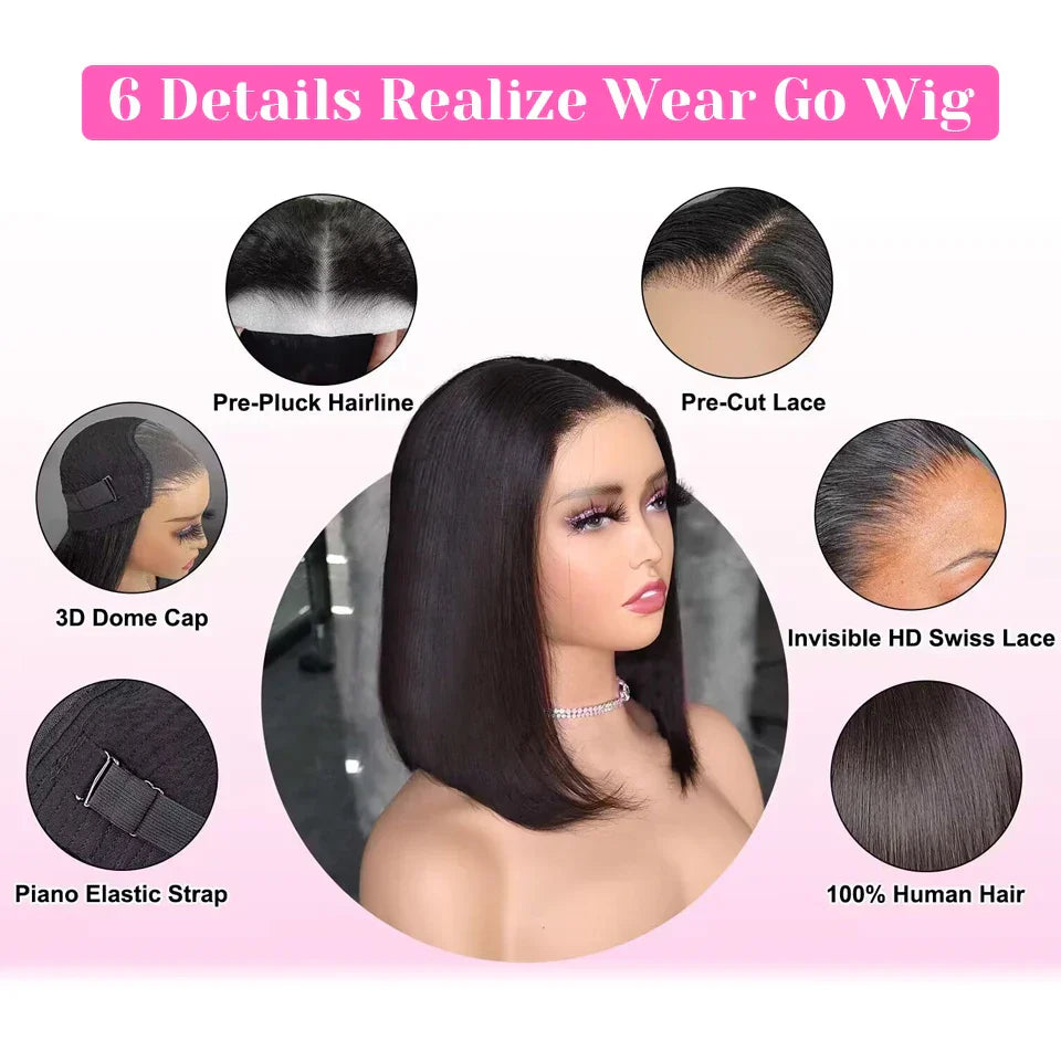 ISEE Hair Wear Go Glueless Wigs Preplucked Straight