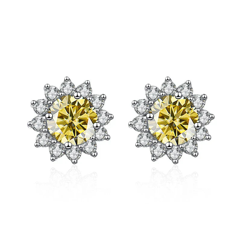 JoyceJelly 1 carat D Color Moissanite Diamond Earrings