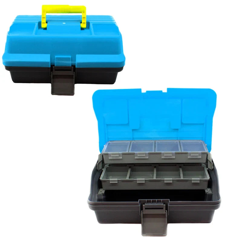 3-Layer Folding Fishing Tackle Box Multipurpose Fishing Storage