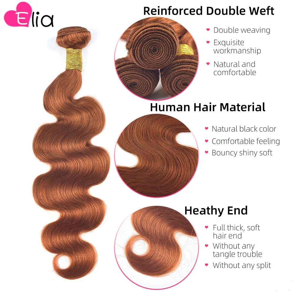 Ginger Bundles with Closure Human Hair Wig Bundles