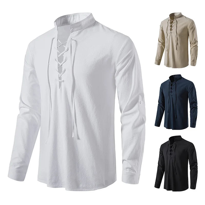 2023 mens new Amazon mens cotton and linen