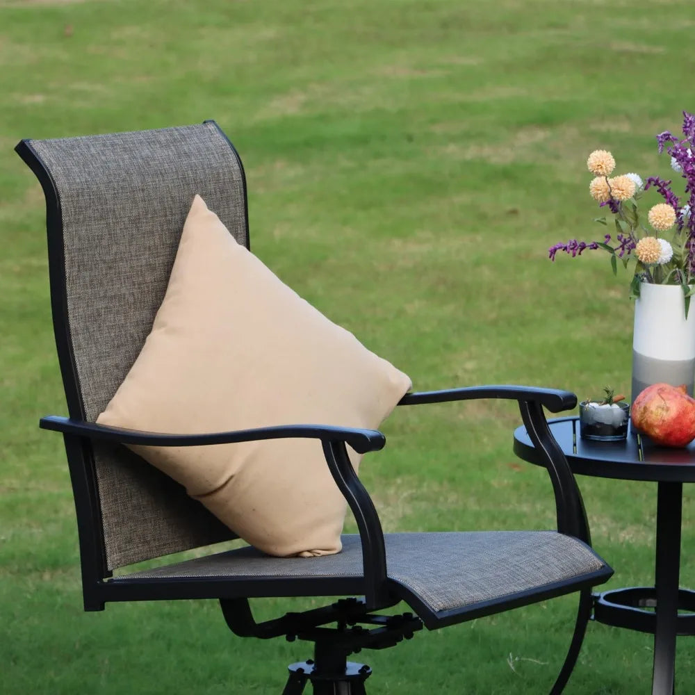 Swivel Patio Chairs Set of 2, High Back