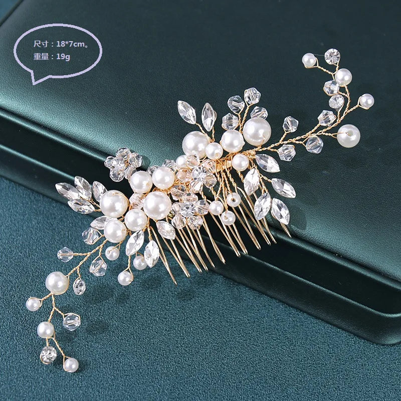Silver Color Flower Hair Comb Clip Girls Handmade